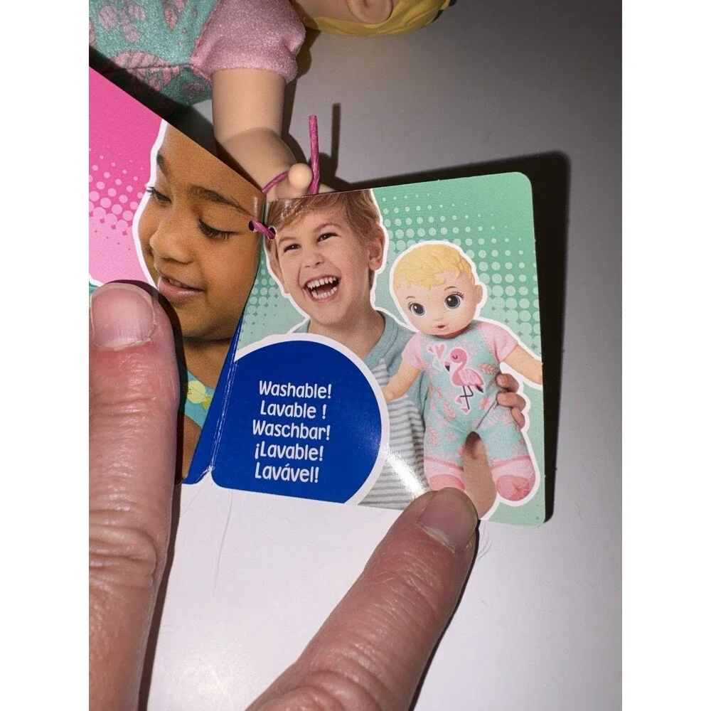Baby Alive Sweet 'N Snugglier Baby Doll Blonde Hair Blue Eyes Flamingo Pajamas